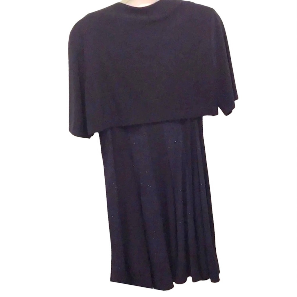 Vintage R&M Richards Fit & Flare Navy Blue Formal Dress With Blue Sparkles L 12P - Picture 5 of 6
